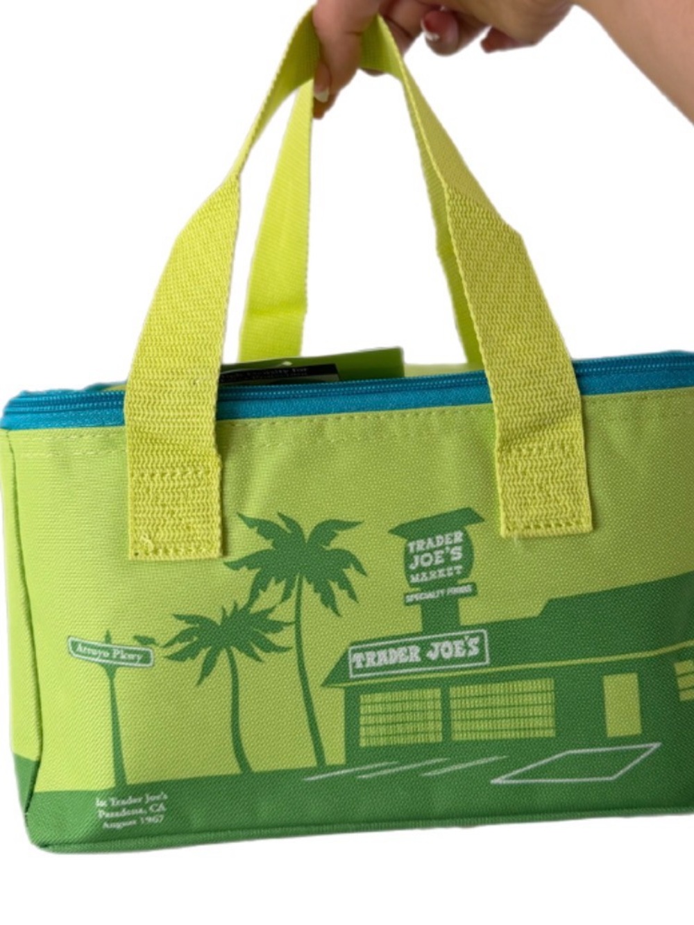 Trader Joe's Lime Green Mini Insulated Tote Bag